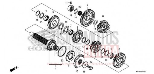 TRANSMISSION (COUNTERSHAFT) CB500FAH de 2017